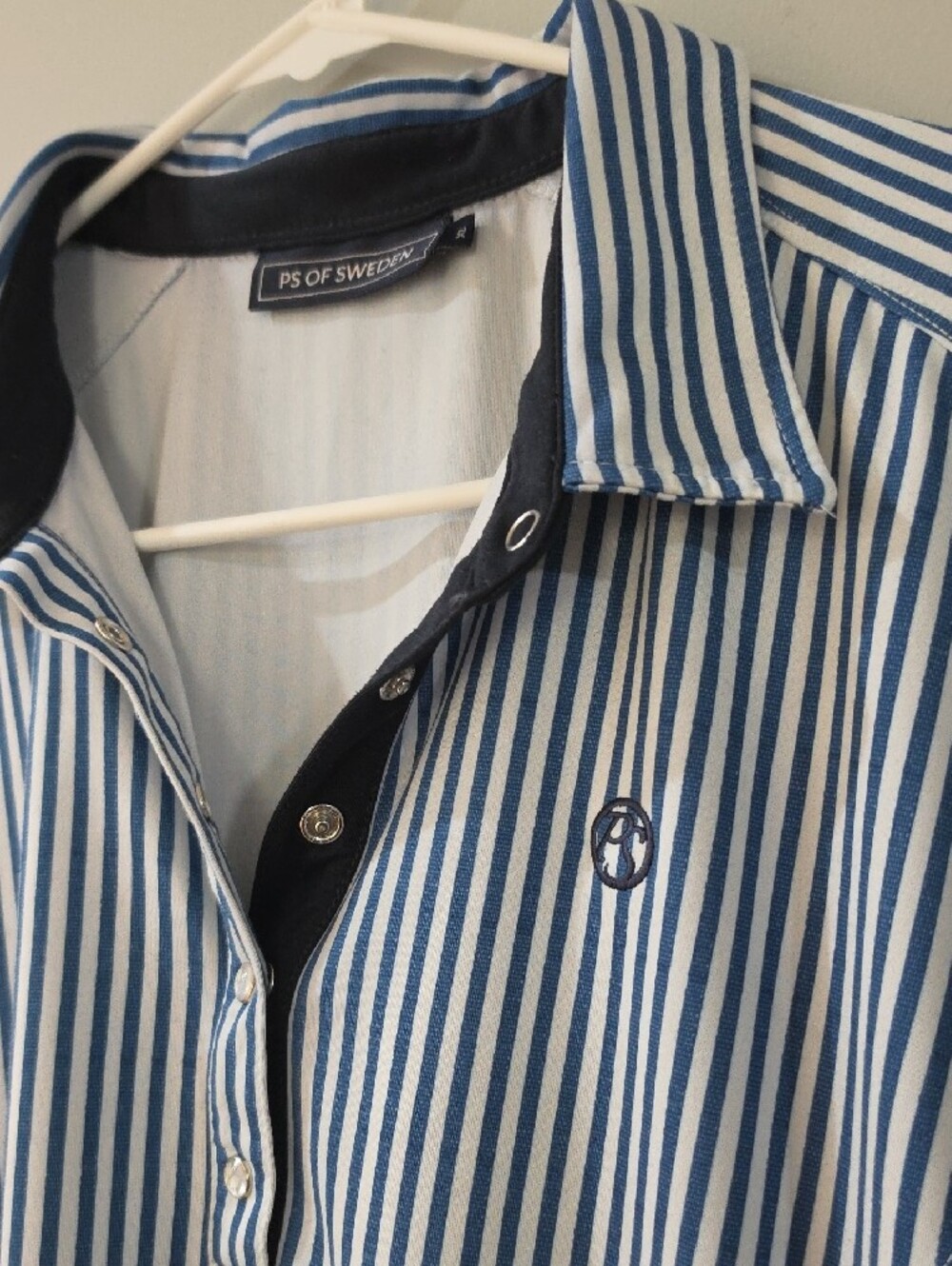 PS of Sweden Women's Blue & White Striped Button-Down Shirt - Picture 3 of 6
